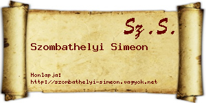 Szombathelyi Simeon névjegykártya